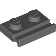 Lego Plate Special 1 x 2 with Door Rail / Dark Bluish Gray