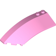 Lego Brick Wedged, Curved 8 x 3 x 2 Open Left / Bright Pink