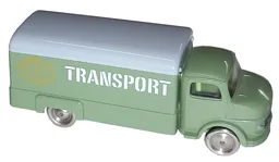 HO Scale, Mercedes Box Truck with Gray Top / Sand Green