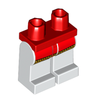 Lego Hips and White Legs with Red Surcoat with Gold Trim Print / Red