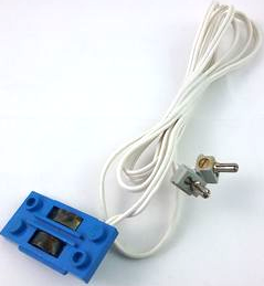 Lego Electric, Train Track Contact Base with Wire (97cm) with 2 Light Gray Electric, Connector, 1-Way Male Squared (2913 / 765c01)