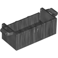 Lego Treasure Chest Bottom with Rear Slots, No Groove / Pearl Titanium