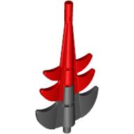 Lego Creature Body Part, Dragon Tail Barbed with Marbled Red Pattern
