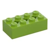 Brick Special 2 x 4 with 3 Axle Holes / Lime
