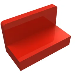 Panel 1 x 2 x 1 [Rounded Corners] / Red