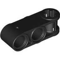 Technic Axle and Pin Connector Perpendicular 3L with 2 Pin Holes / Black