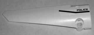 Lego Technic, Panel Fairing # 5 Long Smooth, Side A with Black Line and 'POLICE' Pattern (Sticker) - Set 5981