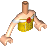 Lego Minidoll Torso Girl with Bright Light Orange Top with Rose Print, Light Nougat Arms with Hands / Light Nougat