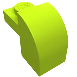 Brick Curved 1 x 2 x 1 1/3 with Curved Top / Lime