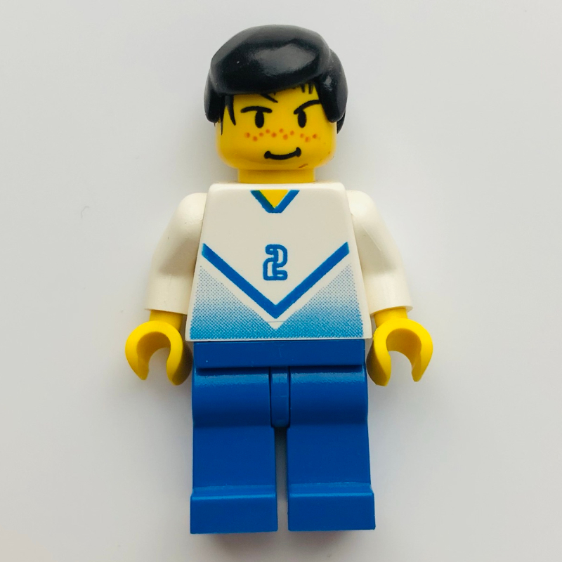 Lego Soccer Player White Torso, Blue Legs #2