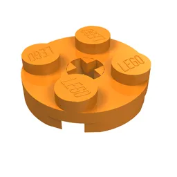 Plate Round 2 x 2 with Axle Hole Type 1 (+ Opening) / Orange