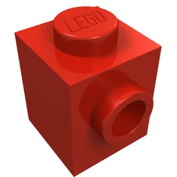 Brick Special 1 x 1 with Stud on 1 Side / Red