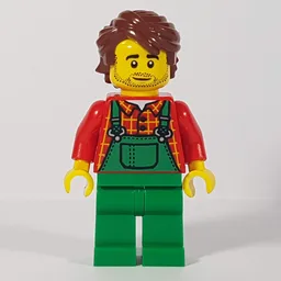 Man, Green Overalls, Reddish Brown Hair, Stubble Beard