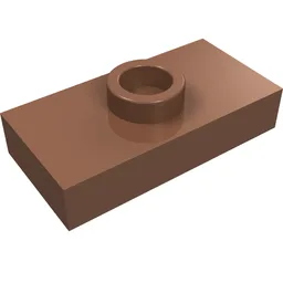 Plate Special 1 x 2 with 1 Stud without Groove (Jumper) / Light Brown