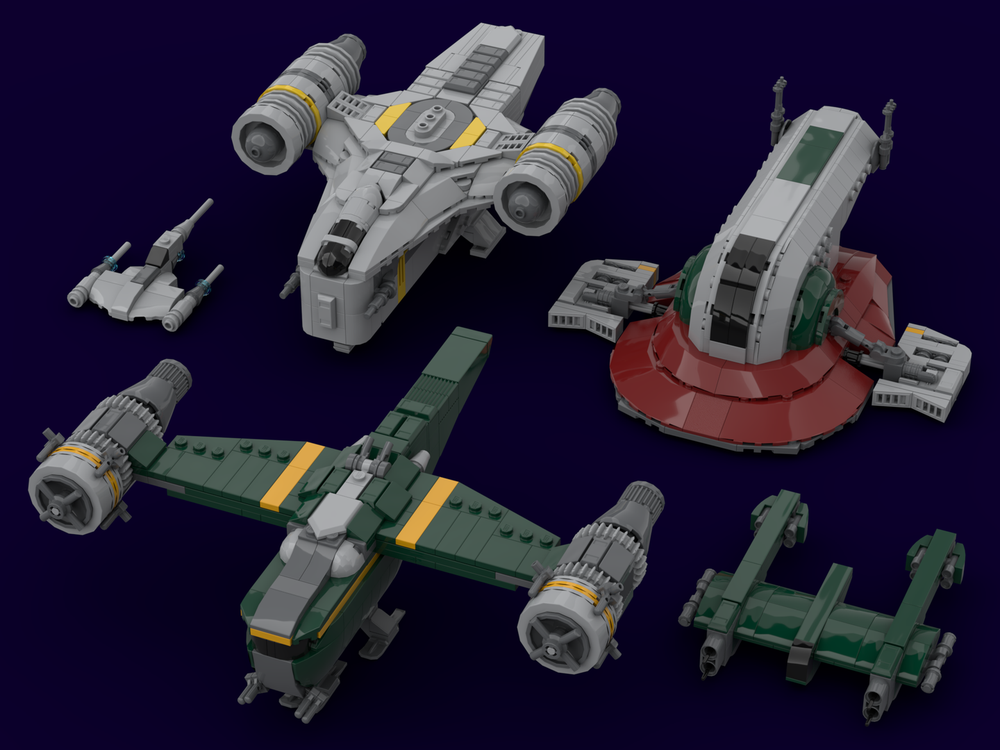 Lego Bounty Hunter Collection – Razor Crest, Slave 1, SS-54 Gunship, N-1 and Porax-38 (1:125 scale)