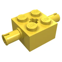 Brick Special 2 x 2 with 2 Pins and Axle Hole / Yellow