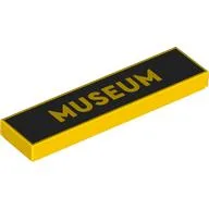 Tile 1 x 4 with 'MUSEUM' on Black Background Print