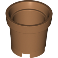 Lego Bucket without Handle Holes - 4 Holes in Bottom / Medium Nougat