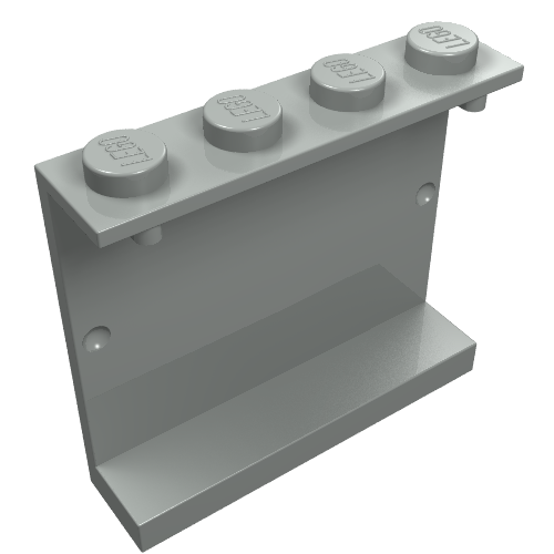 Lego Panel 1 x 4 x 3 [Solid Studs] / Light Gray