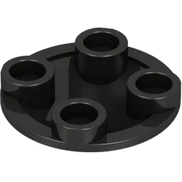 Plate Round 2 x 2 with Rounded Bottom [Boat Stud] / Black