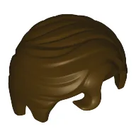 Hair Swept Right with Front Curl / Dark Brown
