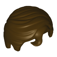 Lego Hair Swept Right with Front Curl / Dark Brown