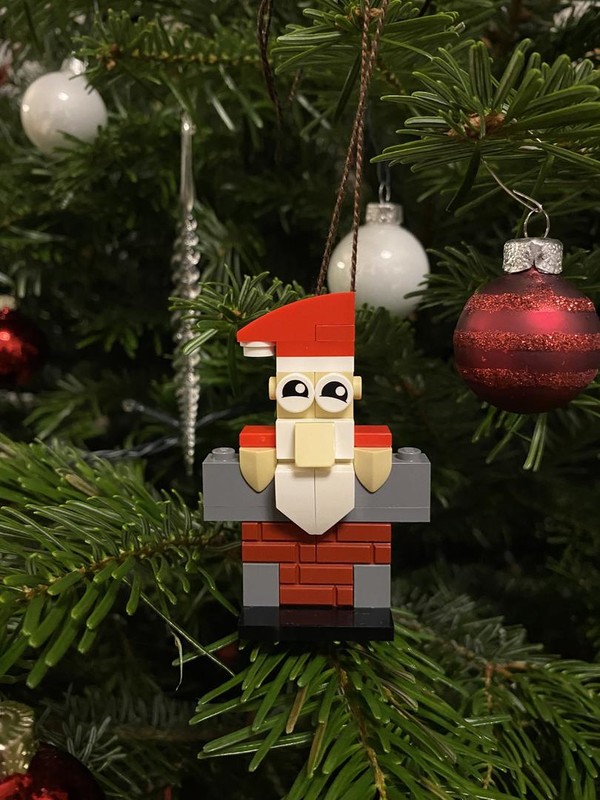 Lego Chimney Santa Ornament