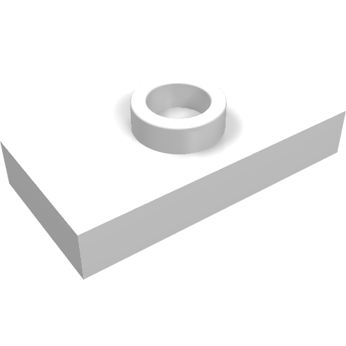 Lego Plate Special 1 x 2 with 1 Stud with Groove (Jumper) / White