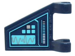 Flag 2 x 2 Trapezoid with Flat Edge with Medium Azure and Silver Buttons, Meter, and Gauge Pattern (Sticker) - Set 71200