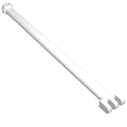 Hinge Bar 12L with 3 Fingers and Open End Stud / White