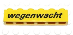 Brick 1 x 6 with Black 'wegenwacht' Pattern (Sticker) - Set 2140