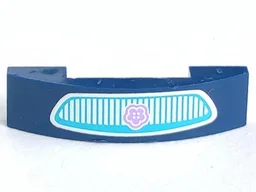 Slope, Curved 4 x 1 x 2/3 Double with Grille and Lavender Flower Pattern (Sticker) - Set 41013