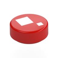 Lego Tile Round 1 x 1 with Large and Small White Squares Print (Brickheadz Eye) / Red