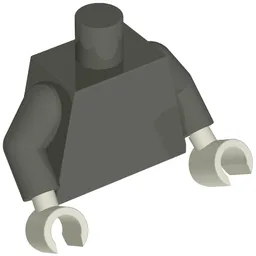 Torso, Dark Gray Arms, White Hands [Plain]