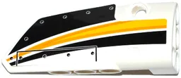 Technic, Panel Fairing # 4 Small Smooth Long, Side B with Yellow, Orange and White Stripes on Black Background Pattern (Sticker) - Set 42044