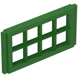 Window Pane 1 x 4 x 2 for Slotted Bricks / Vintage Green