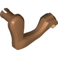 Lego Animal Body Part, Dinosaur, Raptor Arm / Leg, Right, Tan Claws Print / Medium Nougat