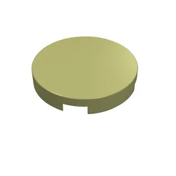 Tile Round 2 x 2 with Bottom Cross / Olive Green