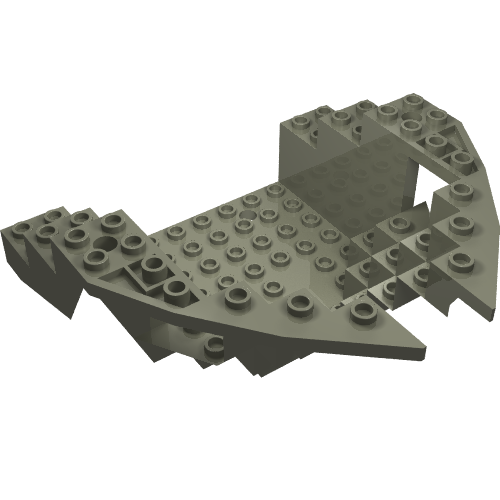 Lego Boat Hull Section, Small Bow 12 x 12 x 5 1/3, Top / Dark Gray