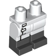 Lego Hips with White Legs and Black Boots Pattern with 3 Black and Gray Print / White