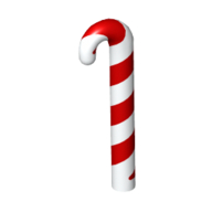 Lego Candy Cane with Red Stripes Pattern / White