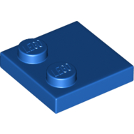Lego Plate Special 2 x 2 with Only 2 studs / Blue