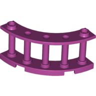 Lego Fence Spindled 4 x 4 x 2 Quarter Round with 2 Studs / Magenta