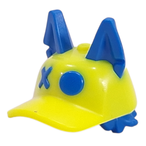 Lego Cap with Blue Ears and Hair, X, O pattern / Vibrant Yellow
