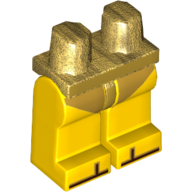 Lego Hips and Yellow Legs with Gold Short Swimsuit and Sandals Print / Pearl Gold