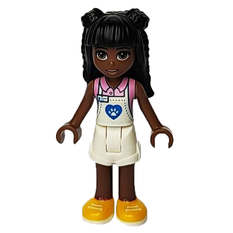 Lego Priyanka - White Apron and Shorts, Black Hair