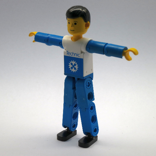 Lego Technic Figure Blue Legs, White Top with Blue Technic Logo, Blue Arms / [No Color/Any Color]