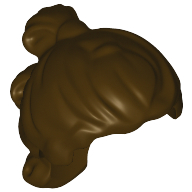 Lego Hair Ponytail with Tied Sections / Dark Brown