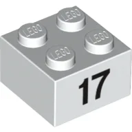 Brick 2 x 2 with Black "17" Print