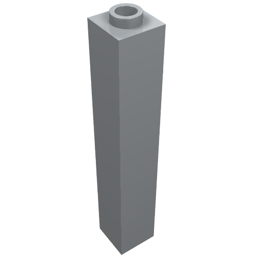 Lego Brick 1 x 1 x 5 with Blocked Open or Hollow Stud / Light Bluish Gray